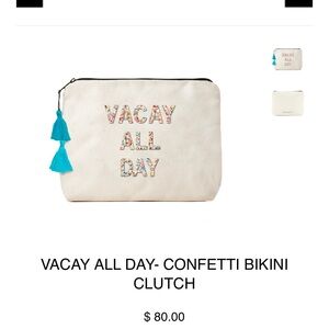 Fallon & Royce canvas cosmetic makeup beach pouch.